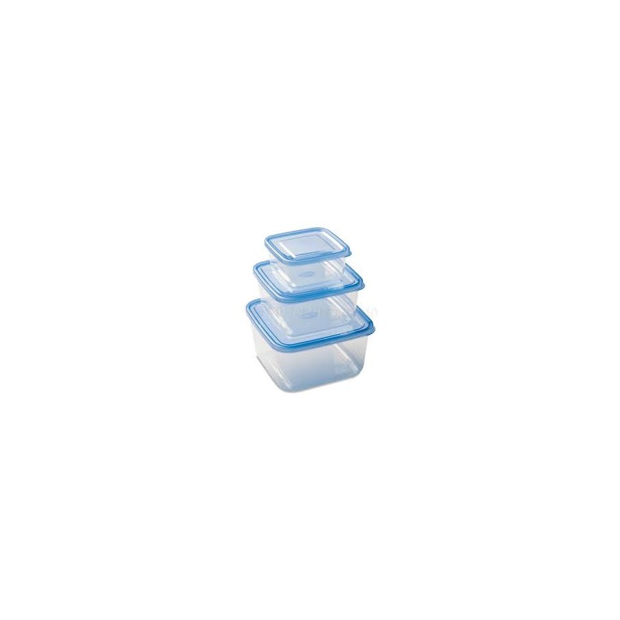 Contenitori Tris Frigo Quadrati 0.5 + 1.5 +2.5 Lt 19x19x10cm