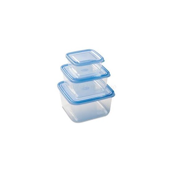 Contenitori Tris Frigo Quadrati 0.5 + 1.5 +2.5 Lt 19x19x10cm