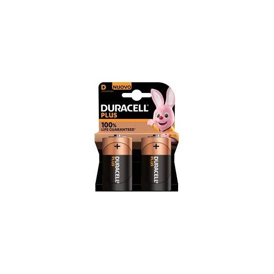 Duracell Plus D Batterie Torcia Alcaline confezione da 2 1.5V