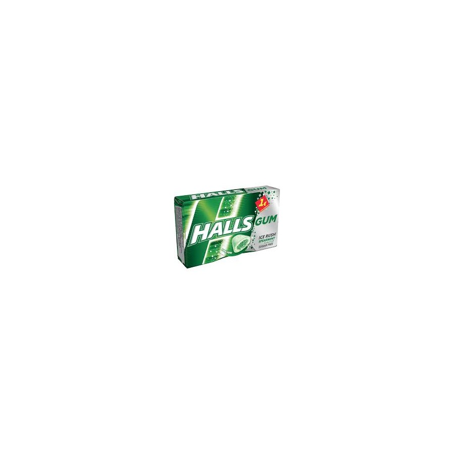 hALLS GUM SPEARMINT SUGAR FREE GR18