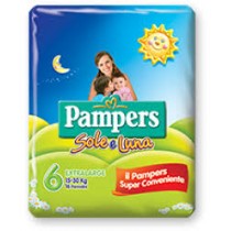 PAMPERS S & L 6 SOLE E LUNA LARGE 15-30 KG NEW X 13