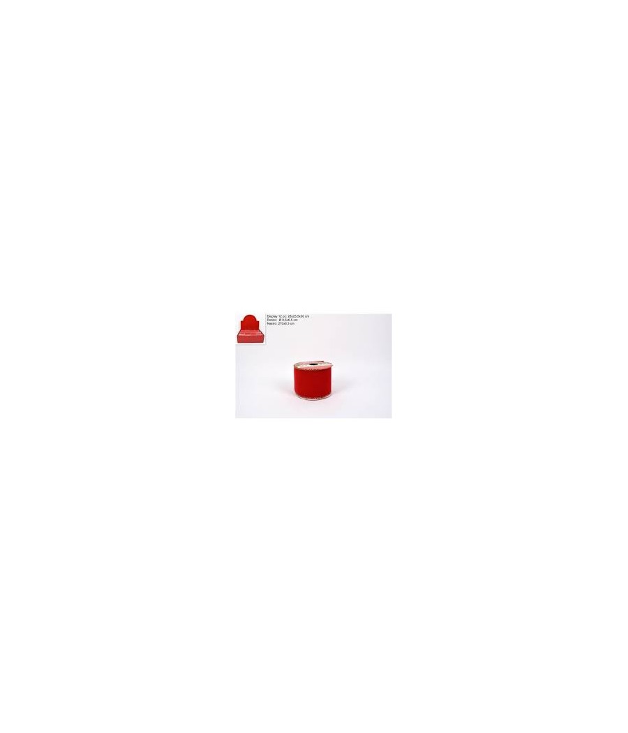 NASTRO 6.3X270CM VELLUTO ROSSO C/BO
