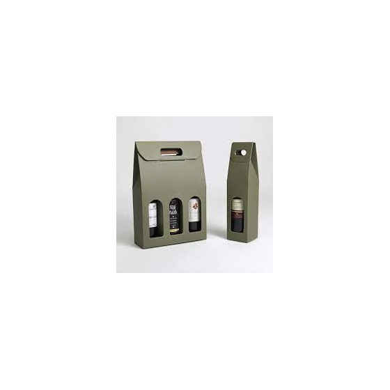 porta bottiglie rosso cartone 1pezzo per due bottiglie