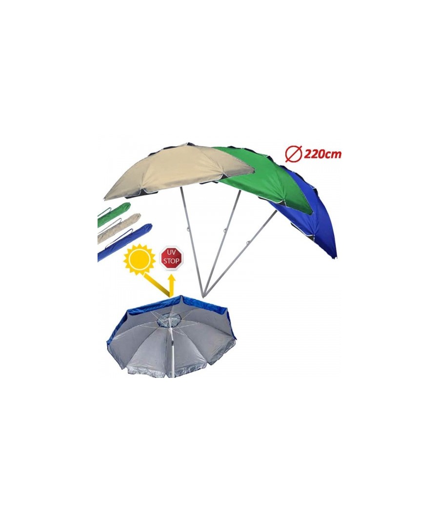 PRATIKO OMBRELLONE MARE ANTIVENTO D220 CM