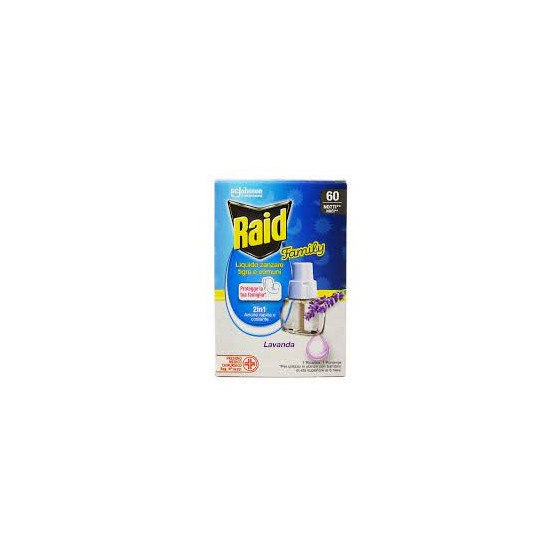 Raid Liquido Family Ricarica, 60 Notti, Lavanda, 36 ml