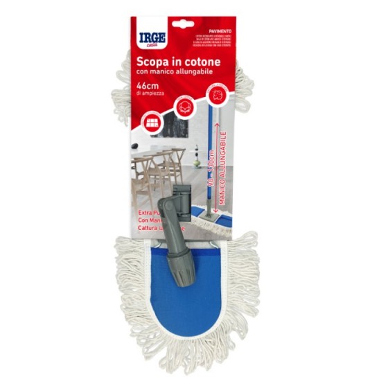 Scopa cotone con manico allungabile 90-135cm