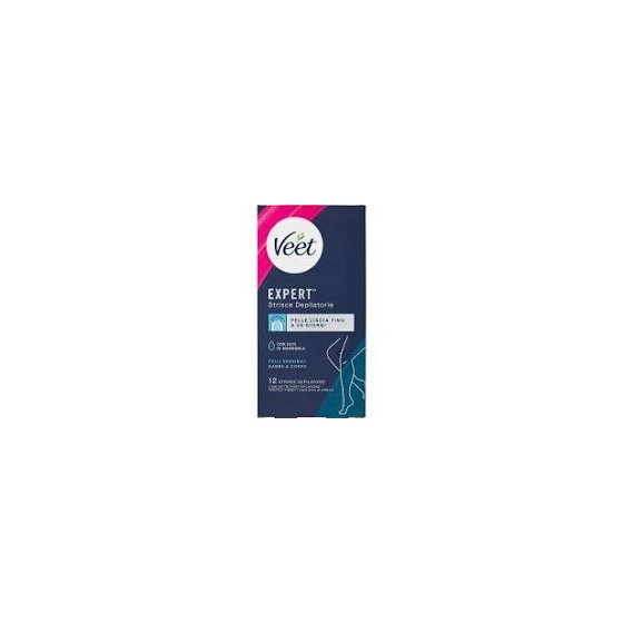 Veet Expert Strisce Corpo Pelli Sensibili, 12 strisce