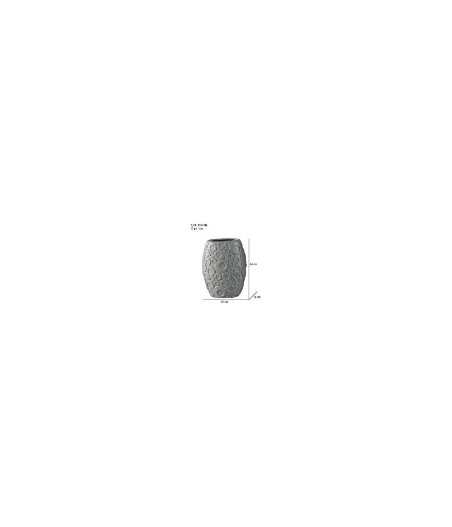 VASO STONE H 50 BIANCO SILVER