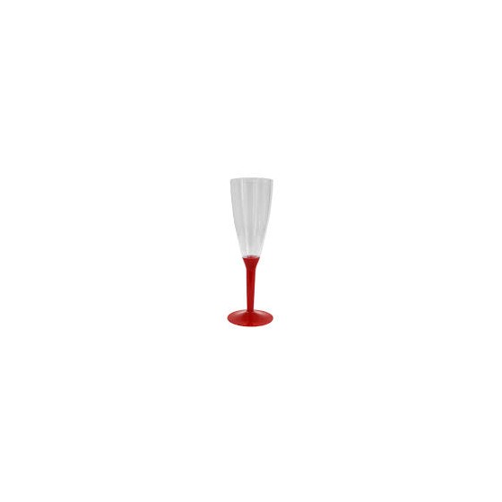 Calice Flute Rosso 25 Cl in Plastica 6 Pz