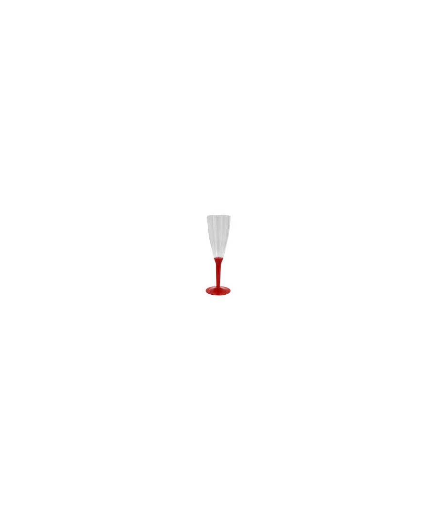 Calice Flute Rosso 25 Cl in Plastica 6 Pz